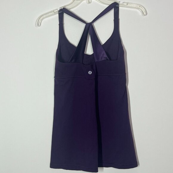 RARE Lululemon Satin Straps Open Back Lightweight Purple Yoga Tank 6 NWOT - Picture 10 of 12